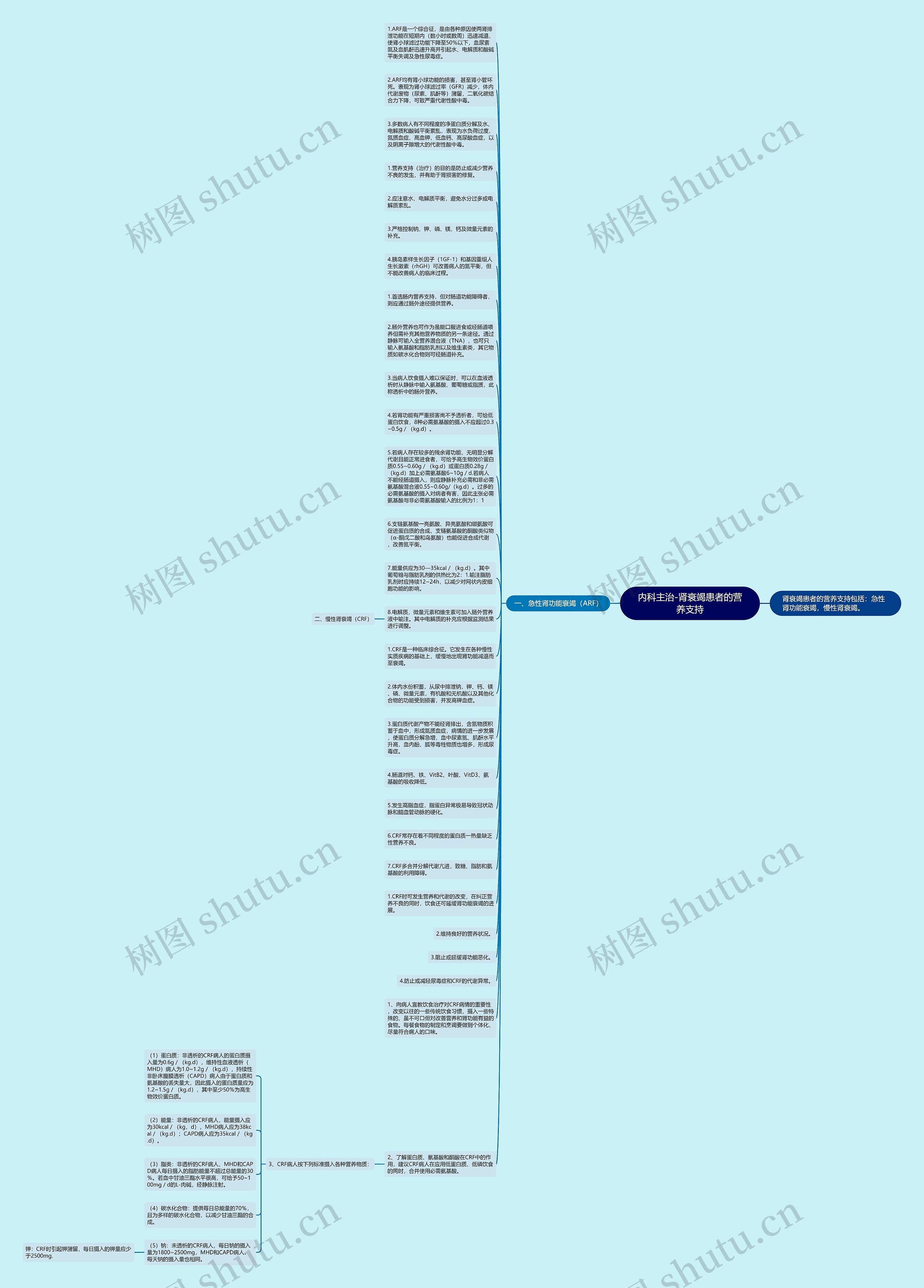 内科主治-肾衰竭患者的营养支持思维导图