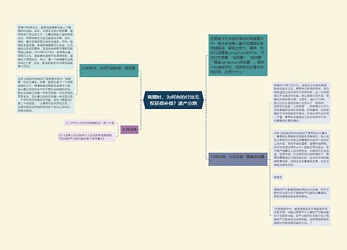 离婚时，为何有的付出无权获得补偿？遗产分割