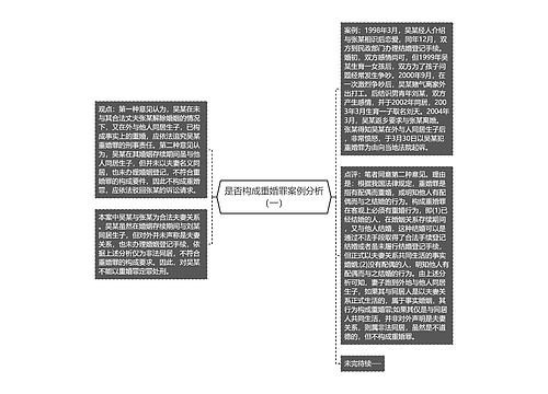 是否构成重婚罪案例分析（一）