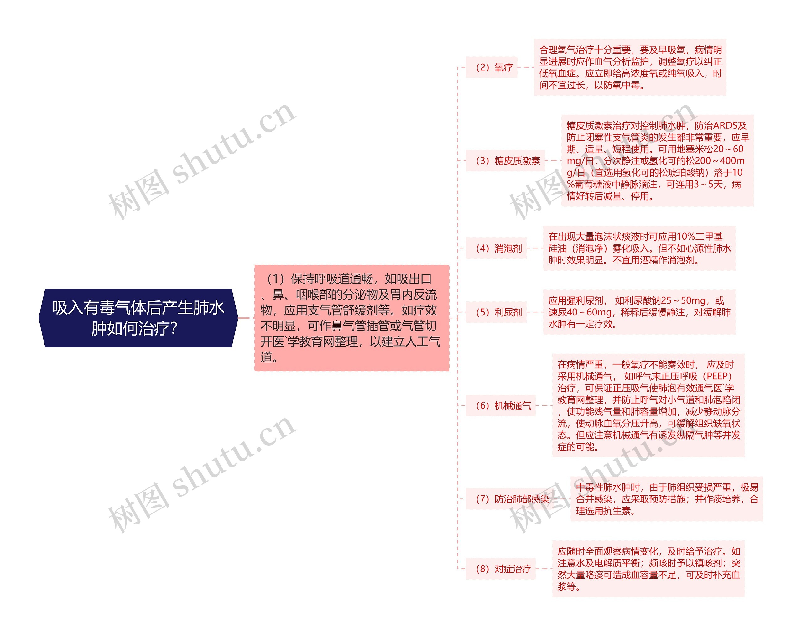 吸入有毒气体后产生肺水肿如何治疗？