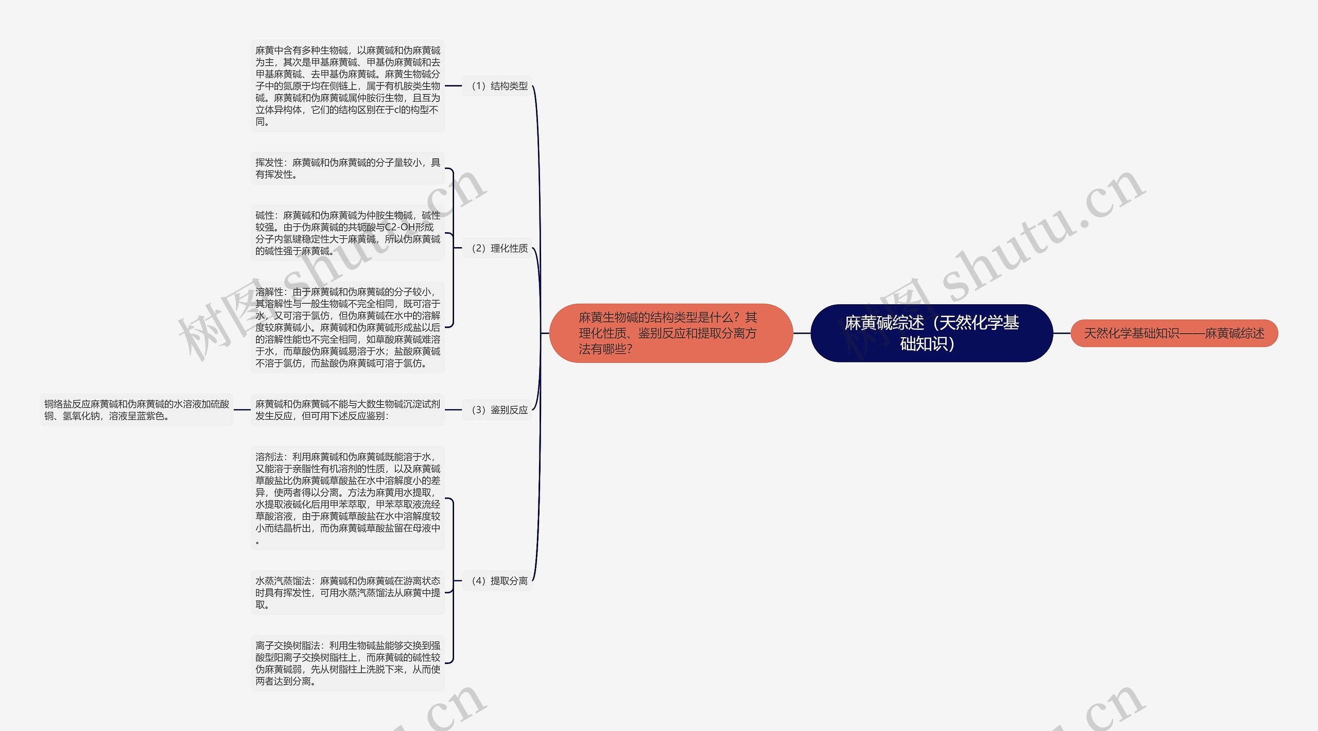 麻黄碱综述（天然化学基础知识）思维导图