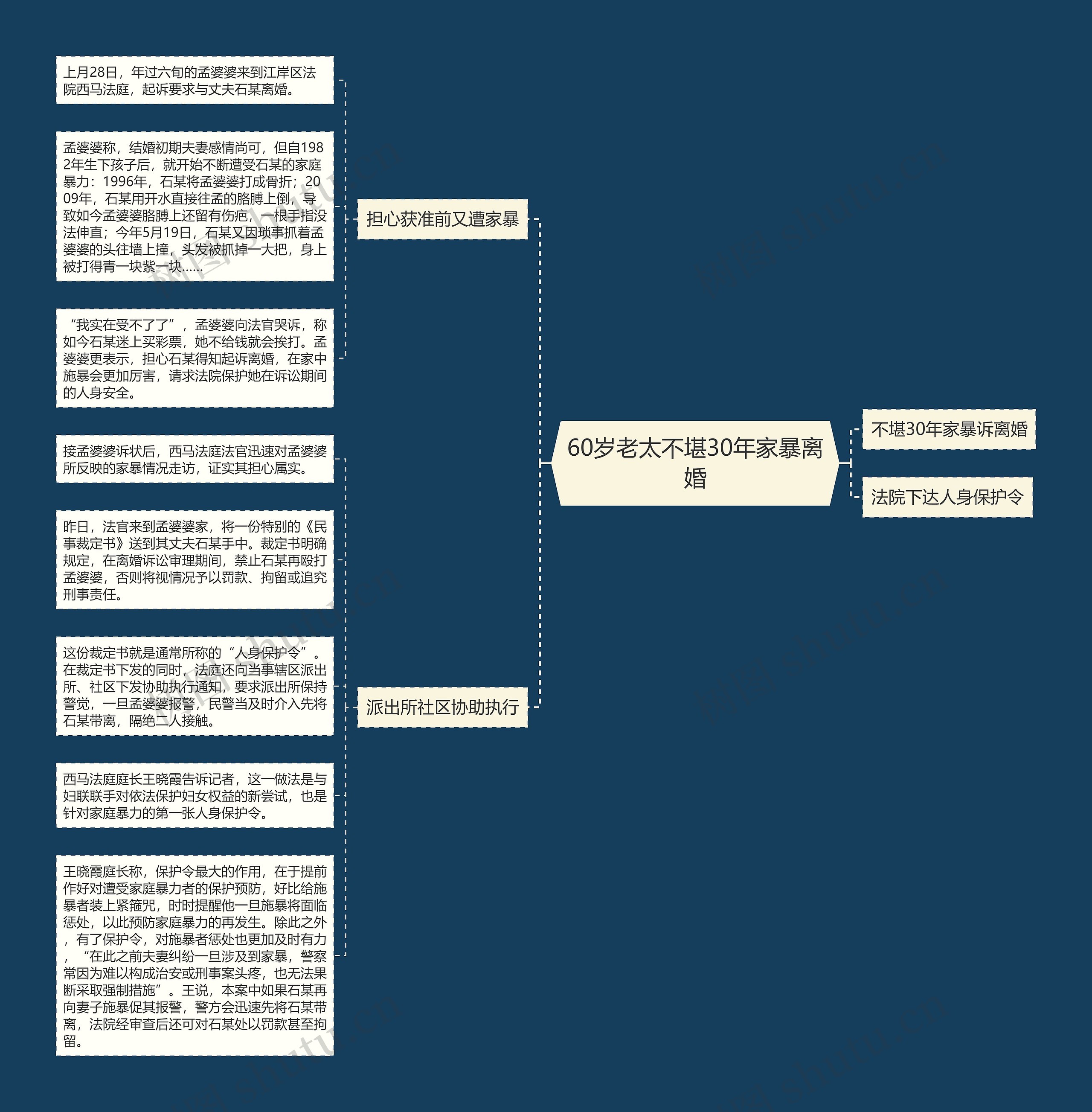 60岁老太不堪30年家暴离婚思维导图