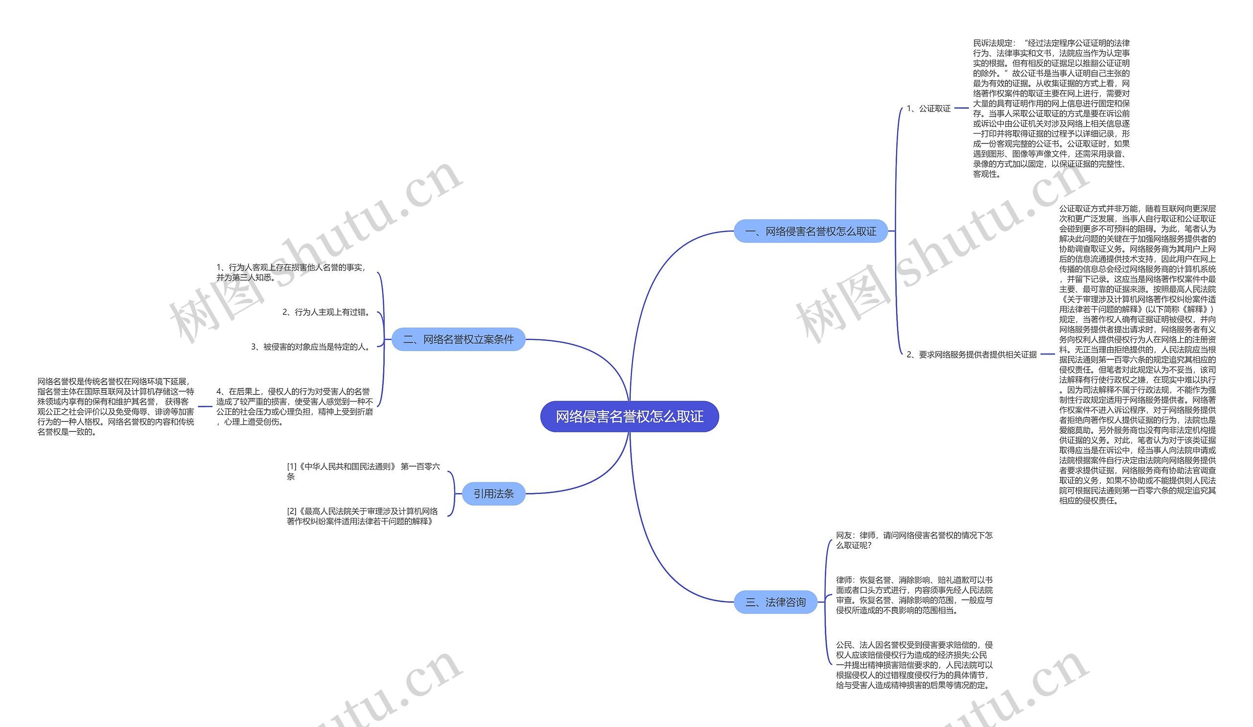 网络侵害名誉权怎么取证思维导图