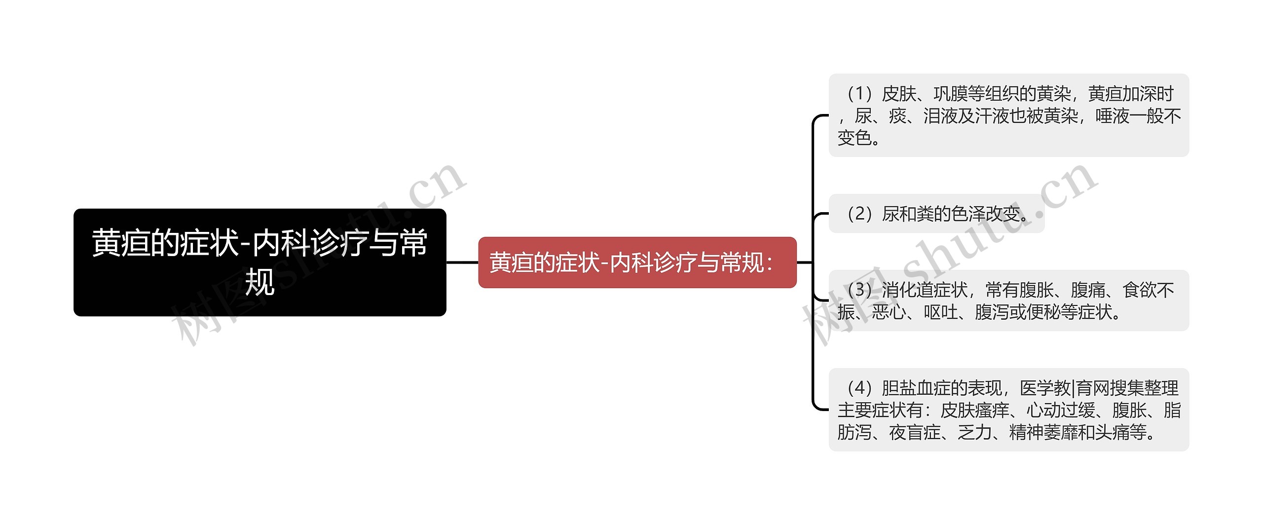 黄疸的症状-内科诊疗与常规思维导图