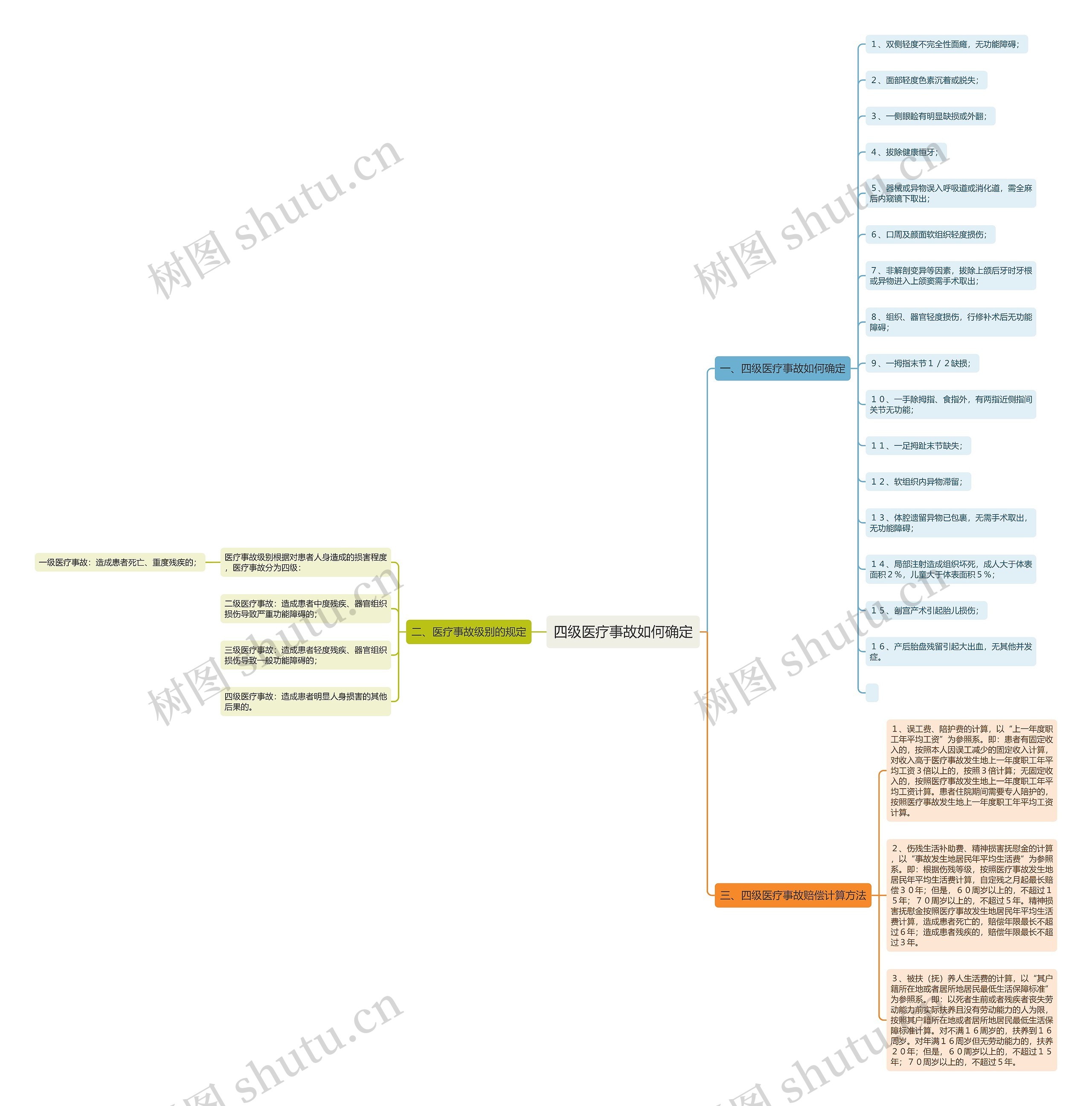 四级医疗事故如何确定思维导图