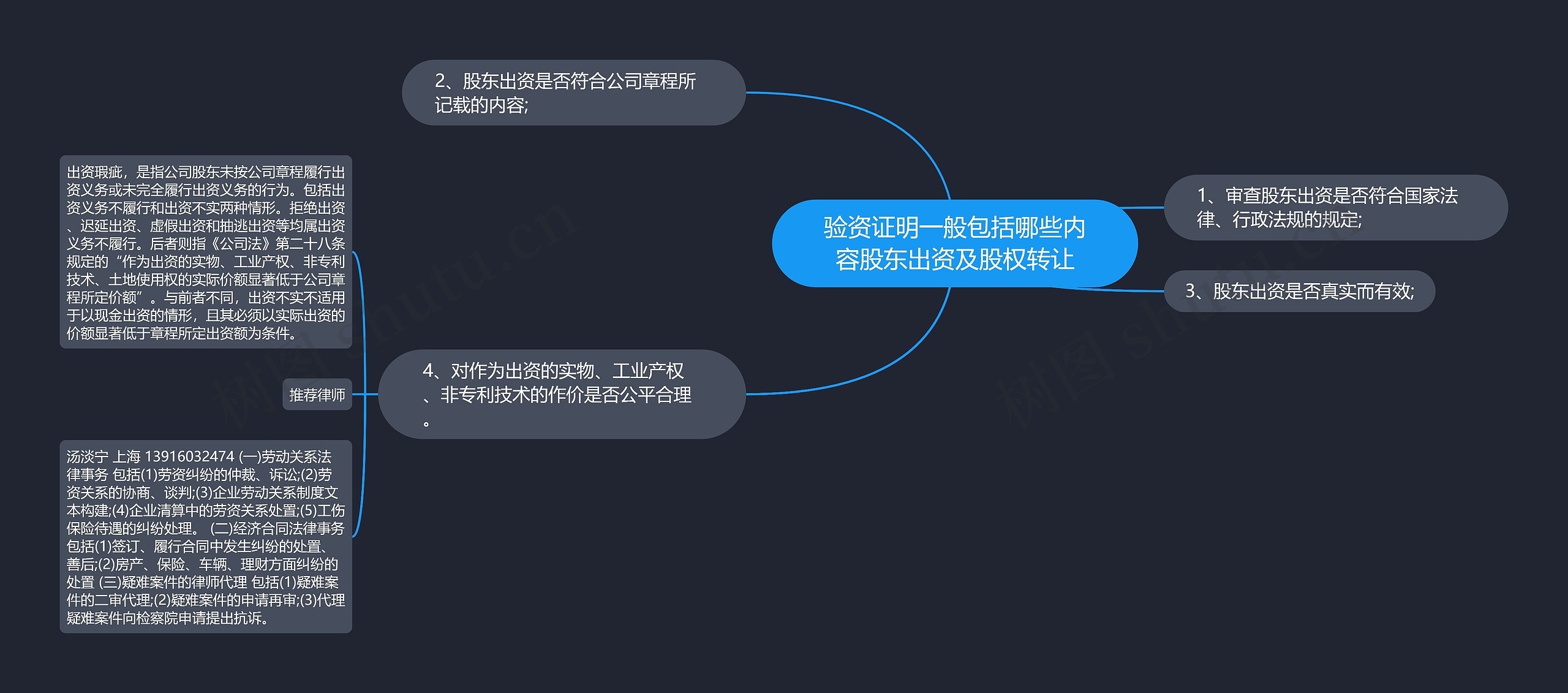 验资证明一般包括哪些内容股东出资及股权转让思维导图