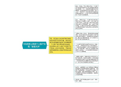 8月起浙江医保个人账户实现“家庭互济”