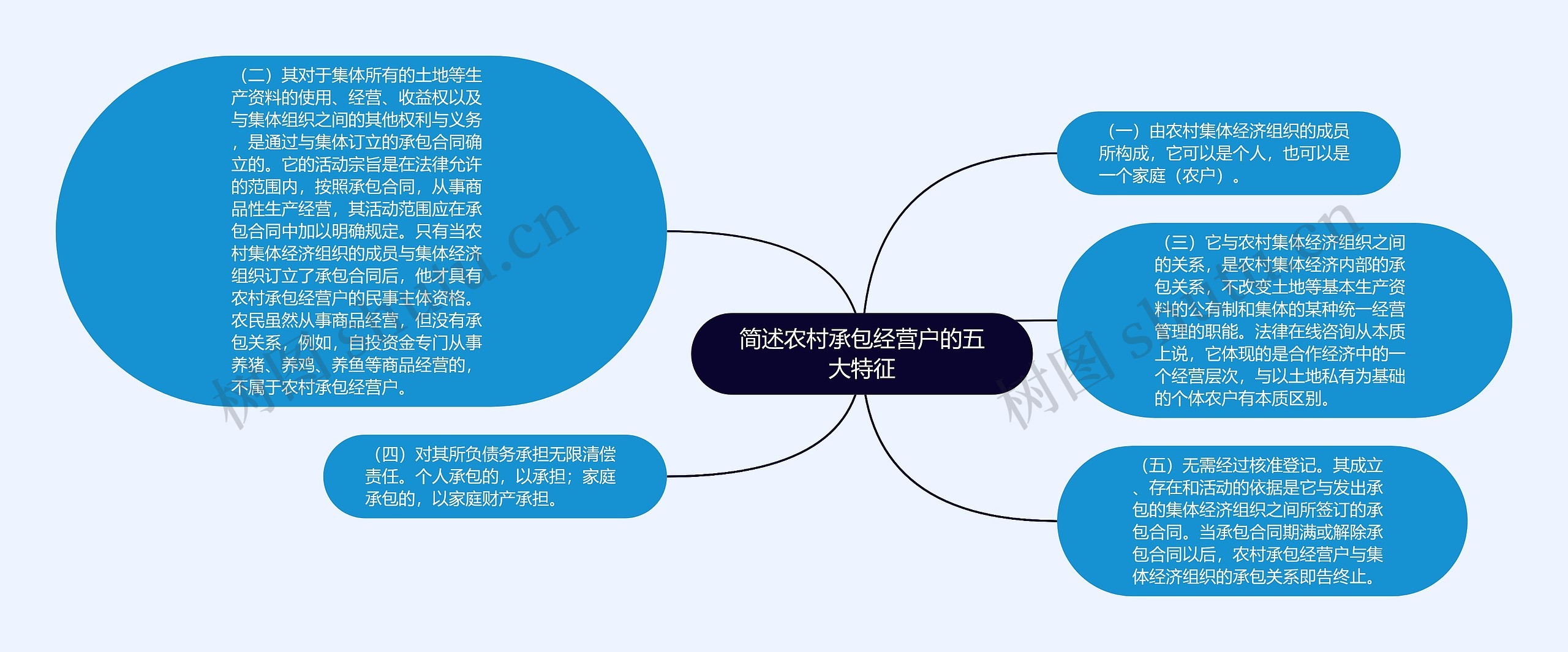 简述农村承包经营户的五大特征思维导图