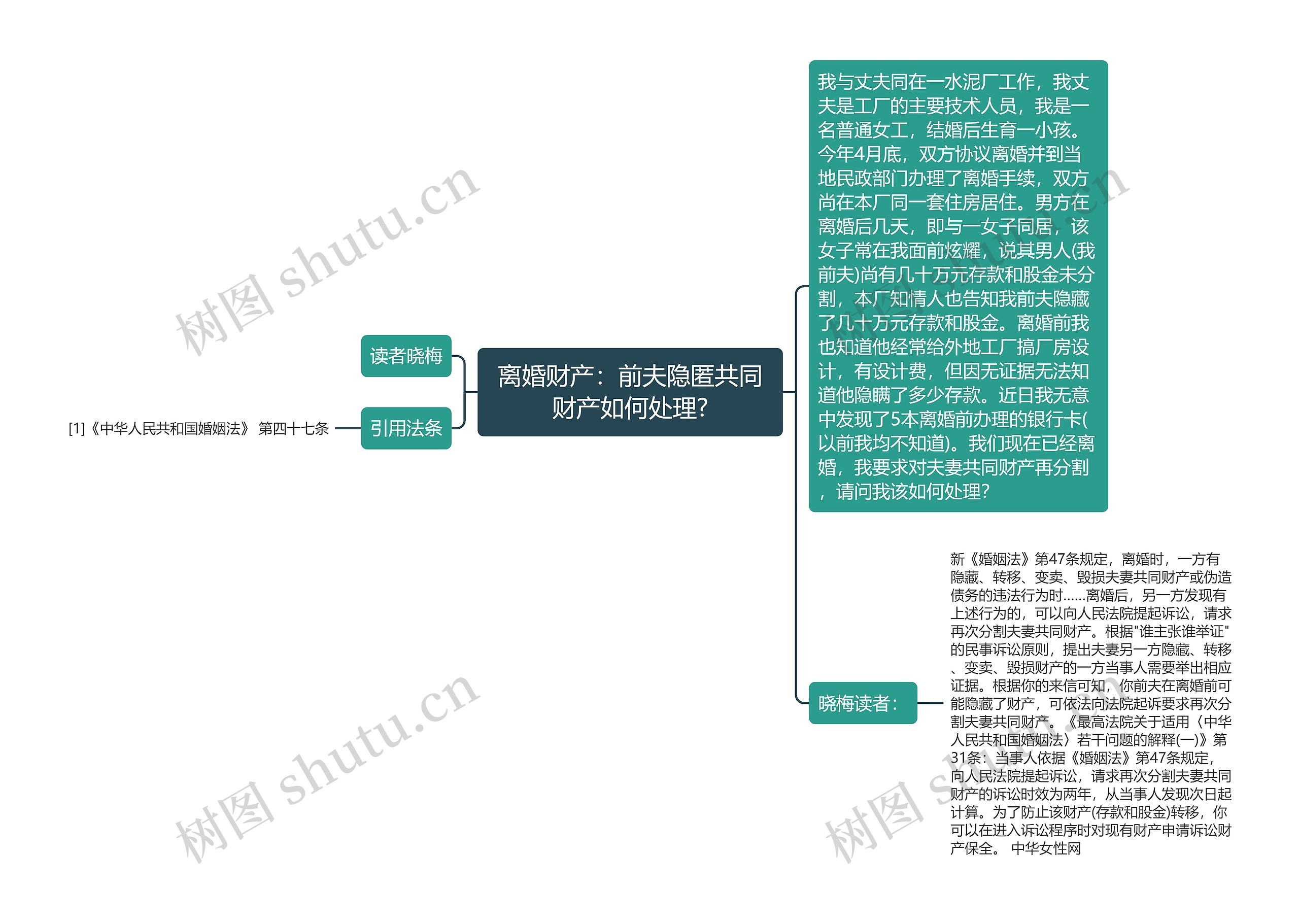 离婚财产：前夫隐匿共同财产如何处理?思维导图