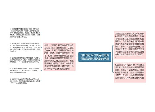 浅析医疗纠纷使用过错责任赔偿原则所遇到的问题