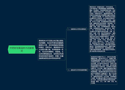 中药材与果园林木间套模式