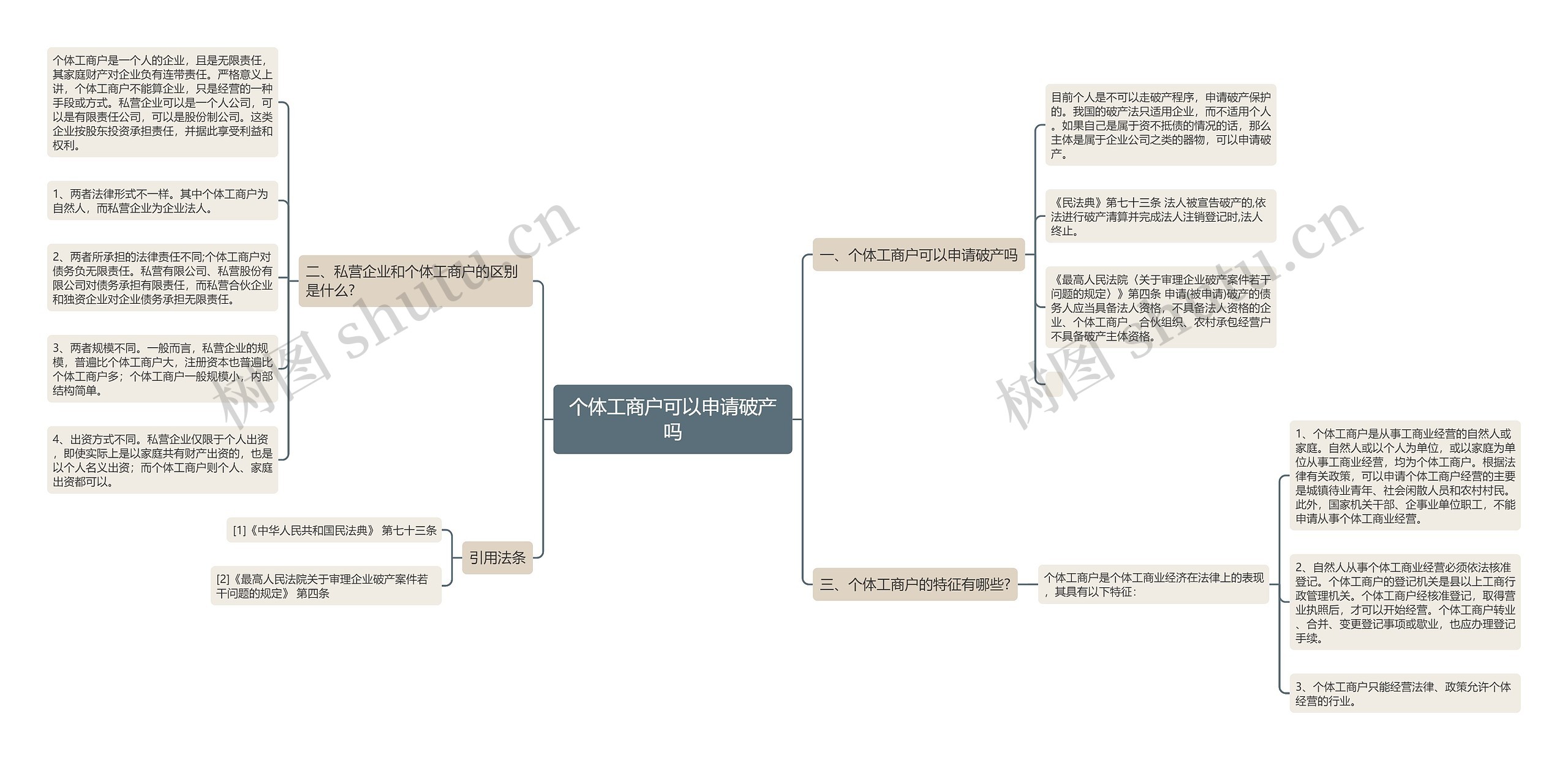 个体工商户可以申请破产吗思维导图