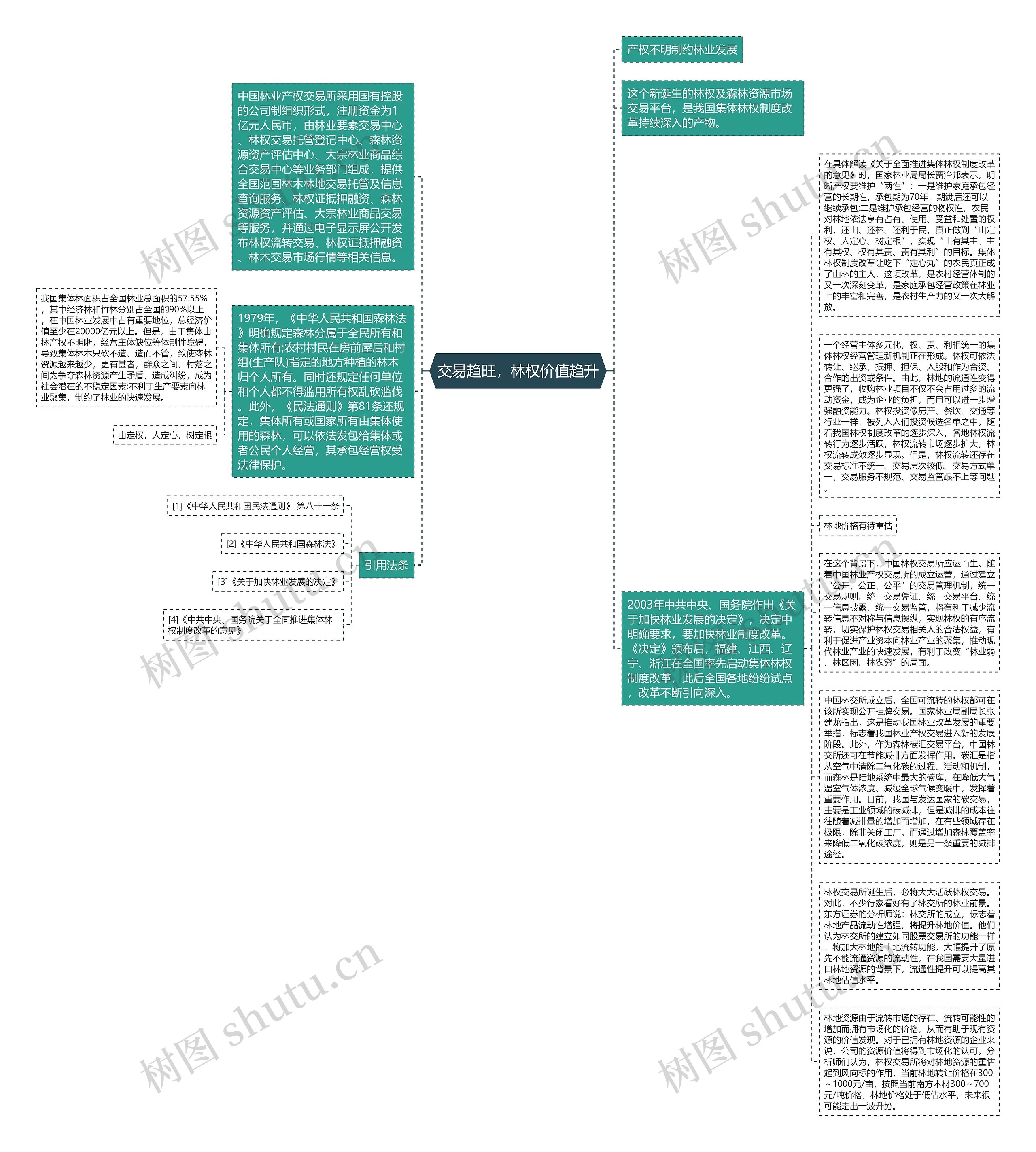 交易趋旺，林权价值趋升思维导图