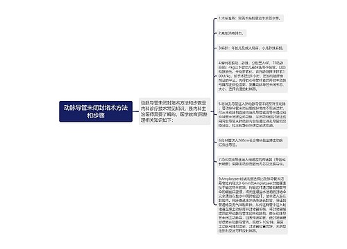 动脉导管未闭封堵术方法和步骤