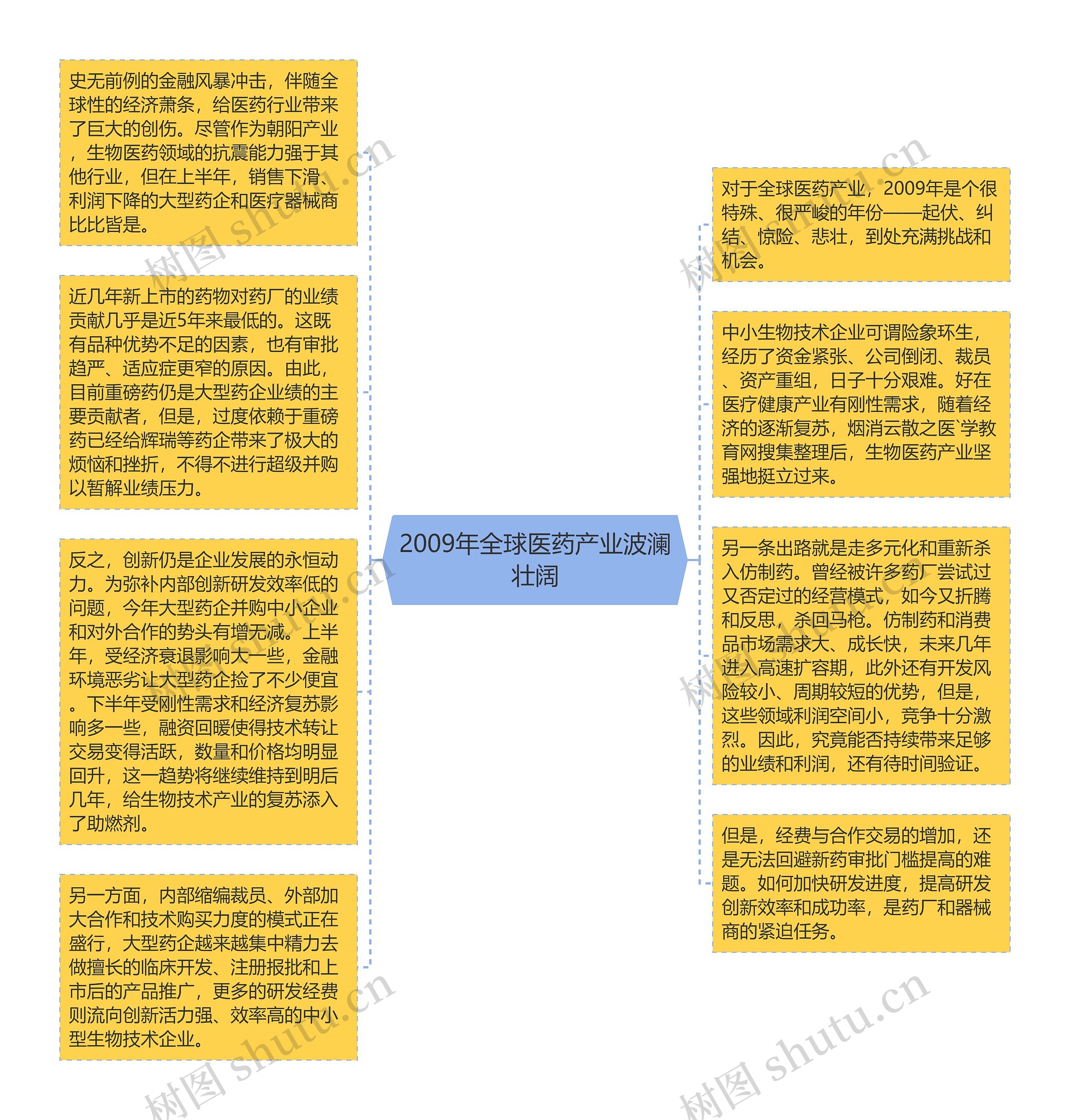 2009年全球医药产业波澜壮阔思维导图