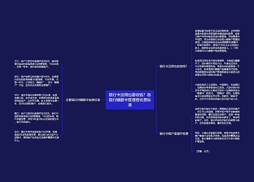 银行卡没用也要收钱？各银行睡眠卡管理费收费标准