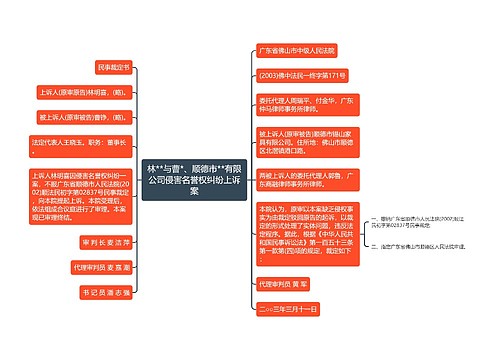 林**与曹*、顺德市**有限公司侵害名誉权纠纷上诉案