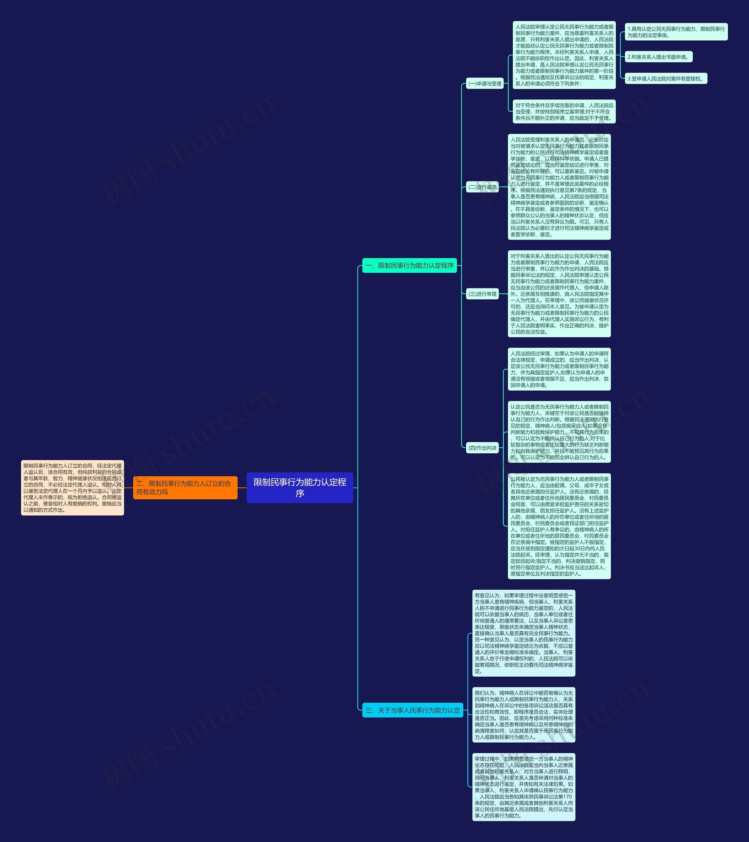 限制民事行为能力认定程序思维导图