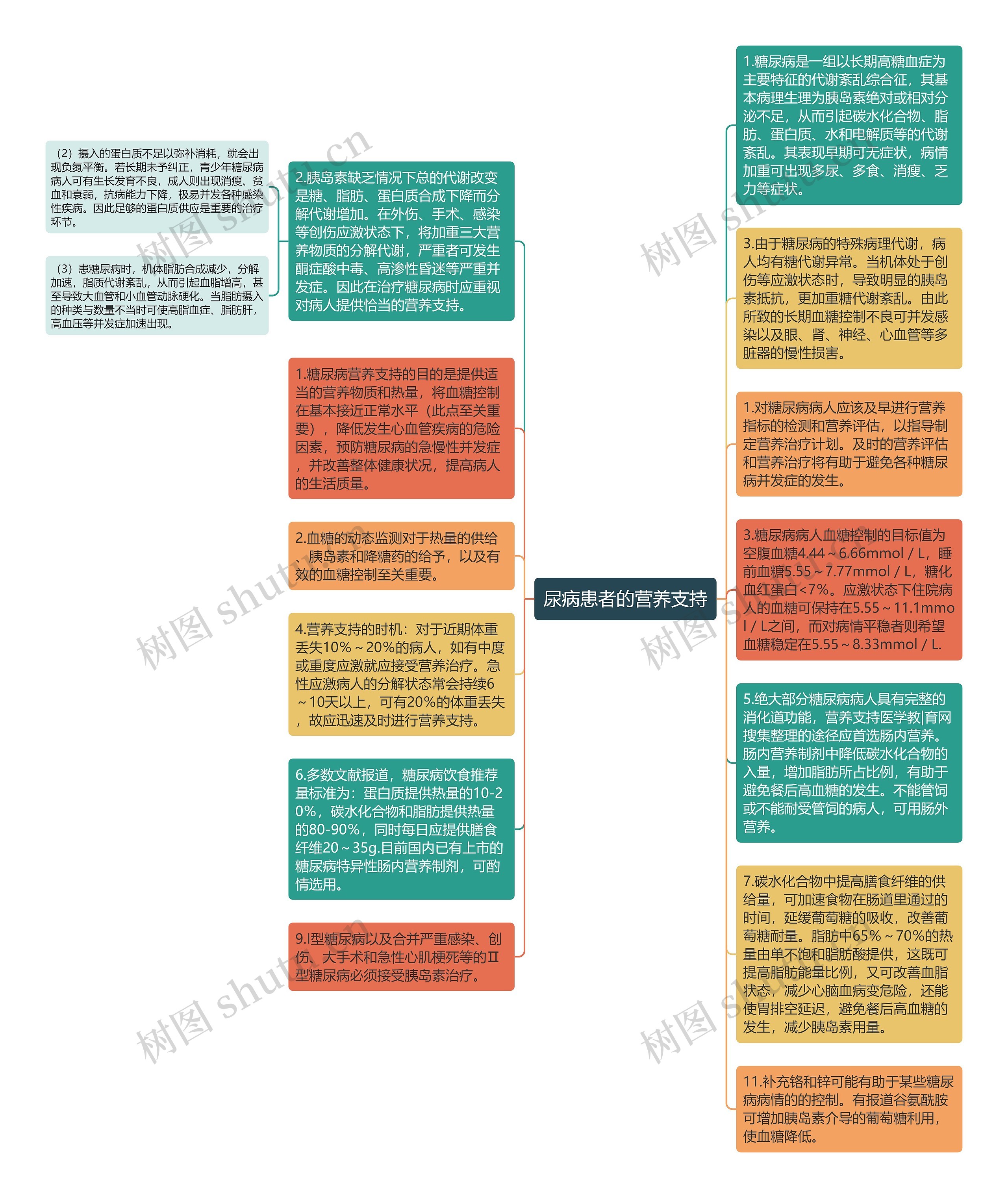 尿病患者的营养支持思维导图