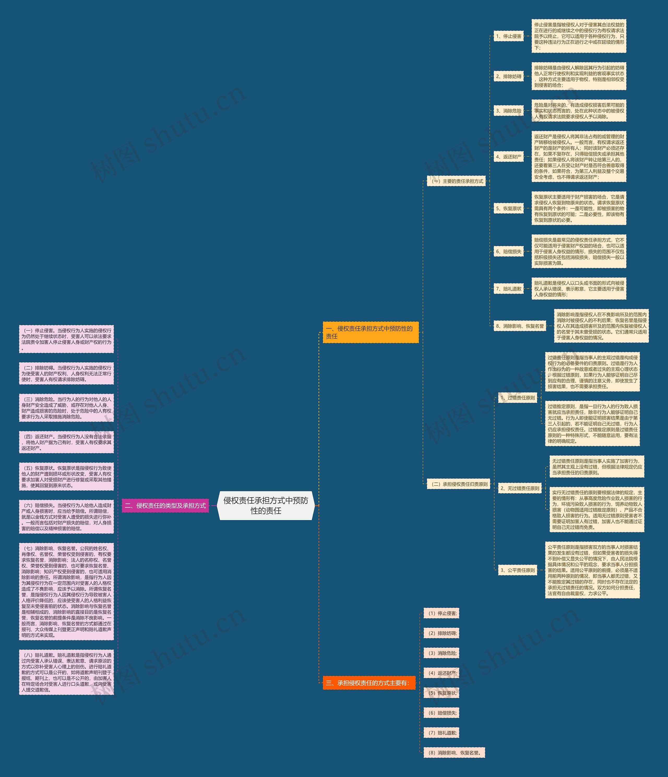 侵权责任承担方式中预防性的责任思维导图
