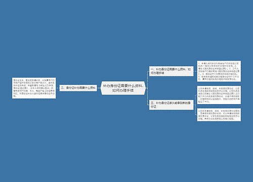 补办身份证需要什么资料.如何办理手续