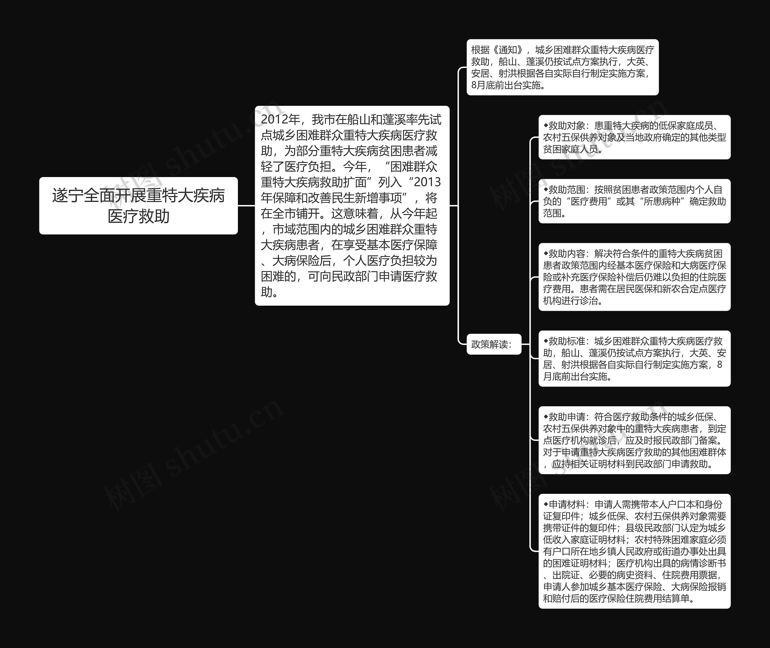 遂宁全面开展重特大疾病医疗救助思维导图