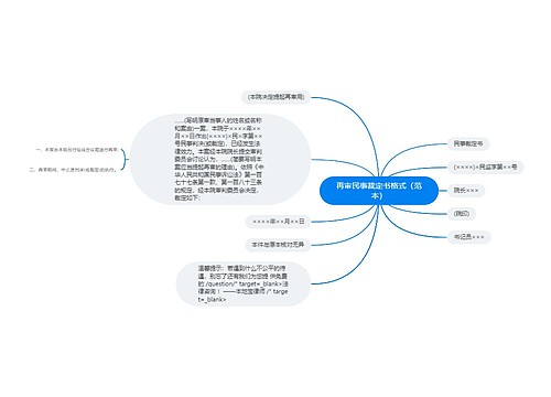 再审民事裁定书格式（范本）