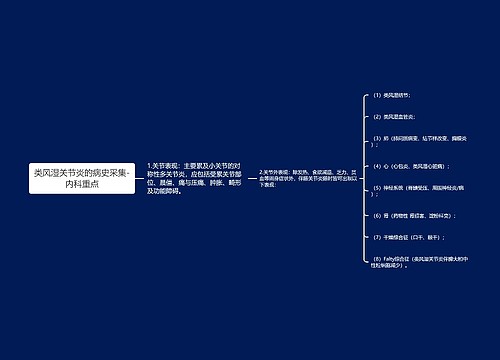 类风湿关节炎的病史采集-内科重点