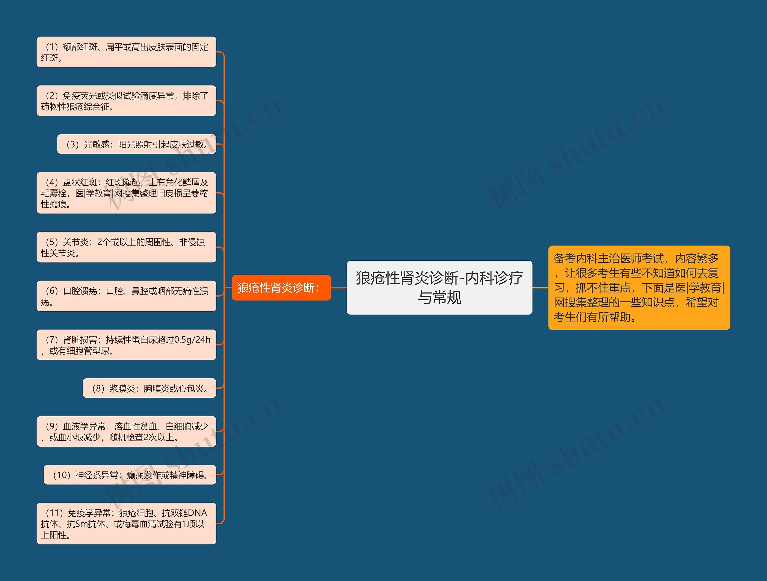 狼疮性肾炎诊断-内科诊疗与常规思维导图