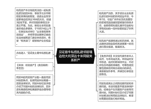 见证最牛私搭乱建邻居墙边挖大坑深达十米同居关系析产