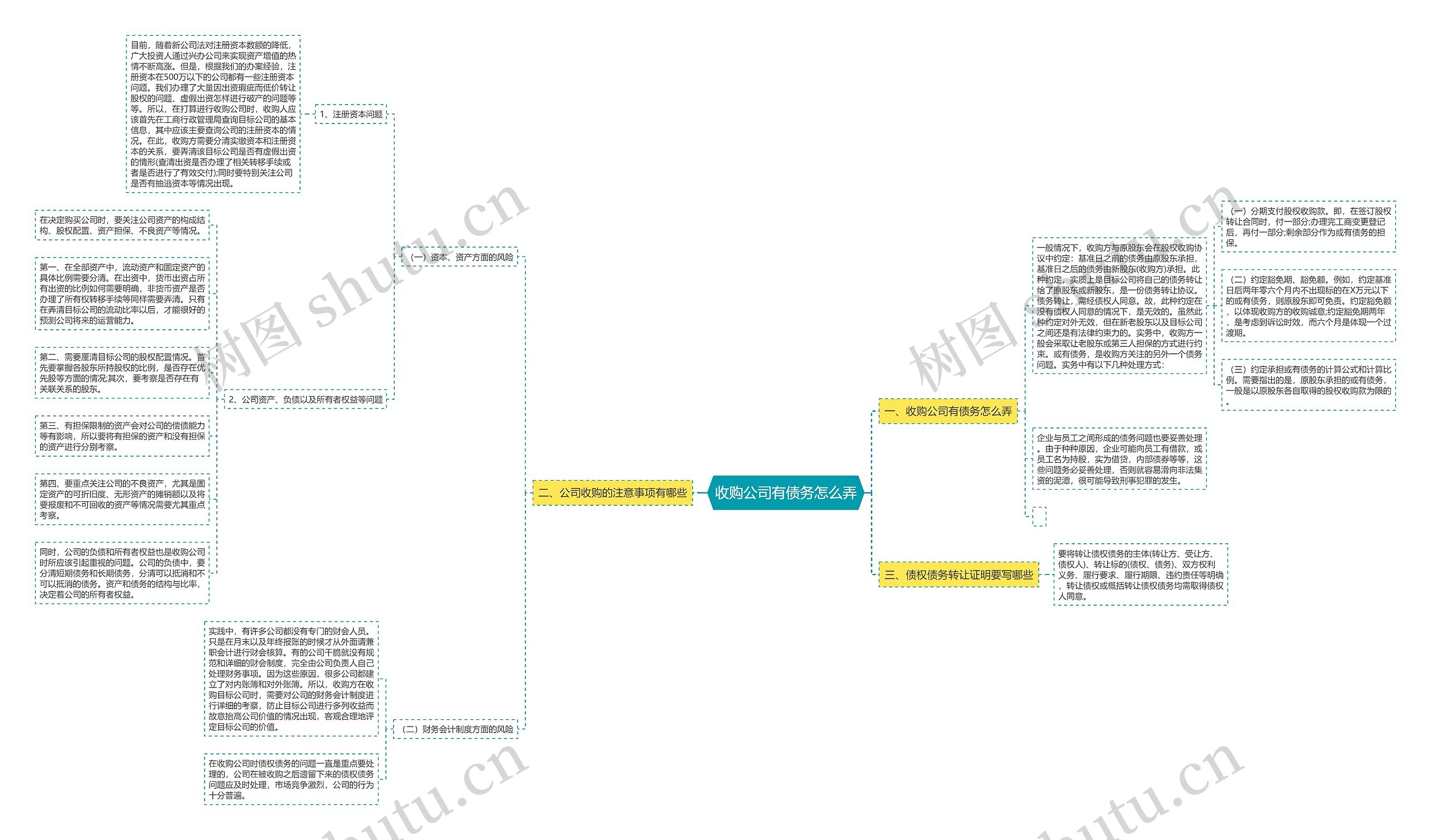 收购公司有债务怎么弄思维导图