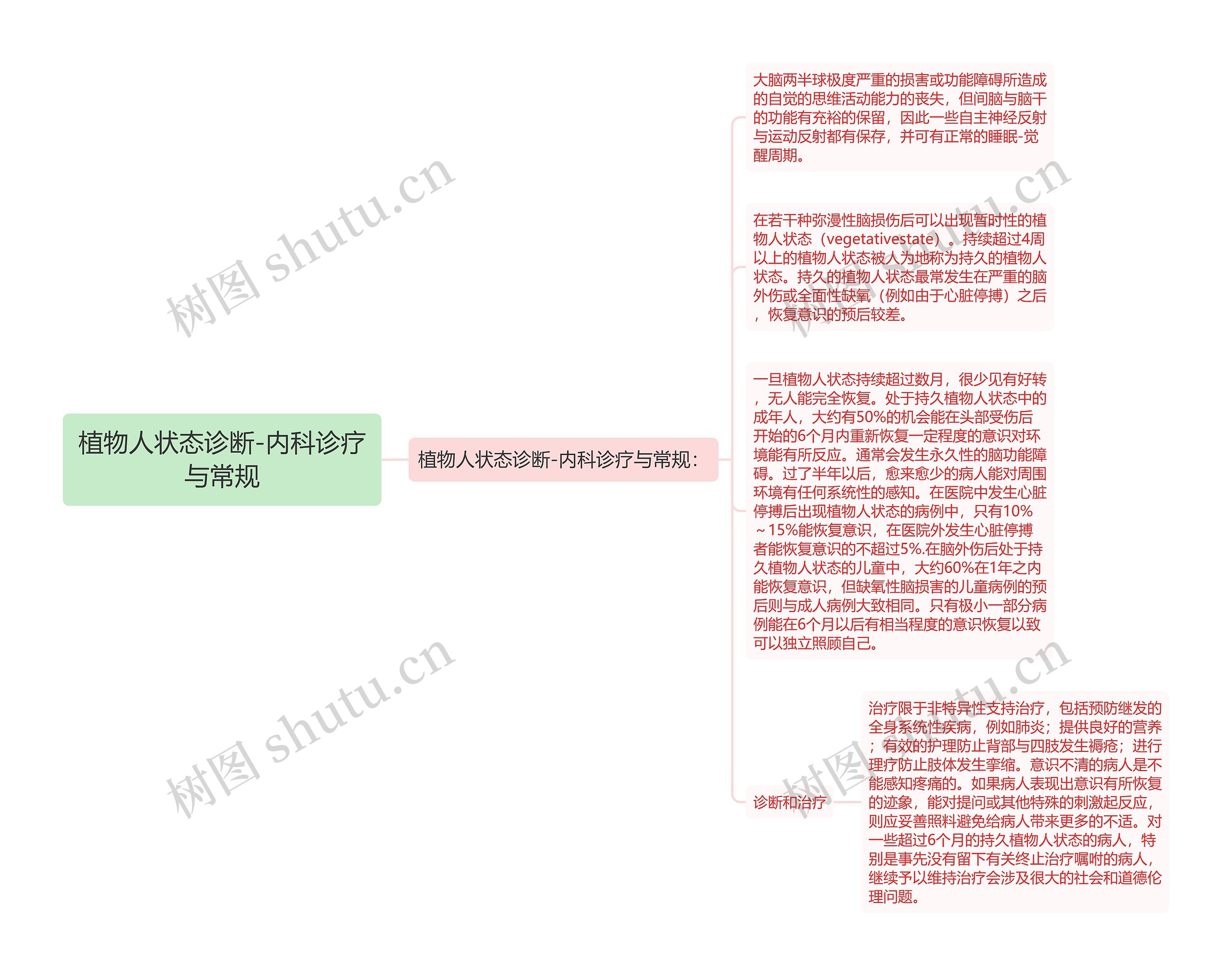 植物人状态诊断-内科诊疗与常规思维导图