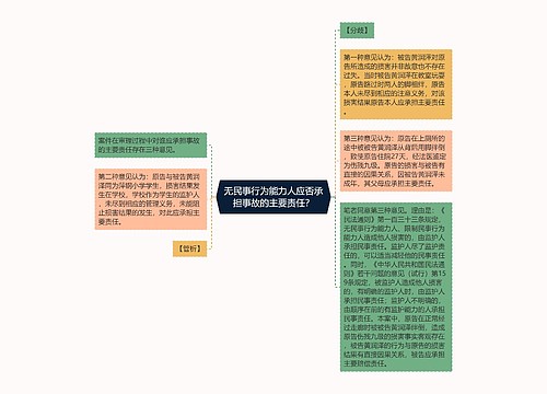 无民事行为能力人应否承担事故的主要责任？