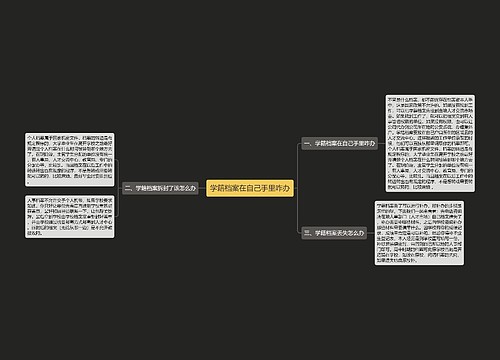 学籍档案在自己手里咋办