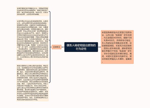 债务人秘密取回出质物的行为定性