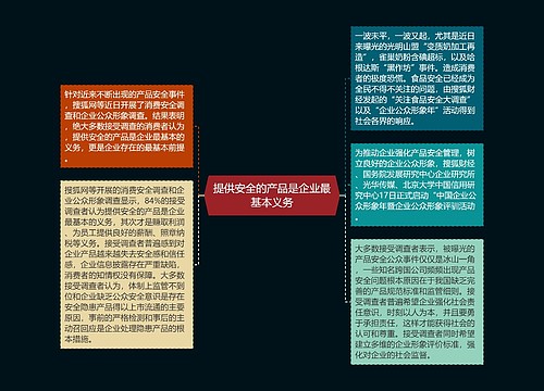 提供安全的产品是企业最基本义务