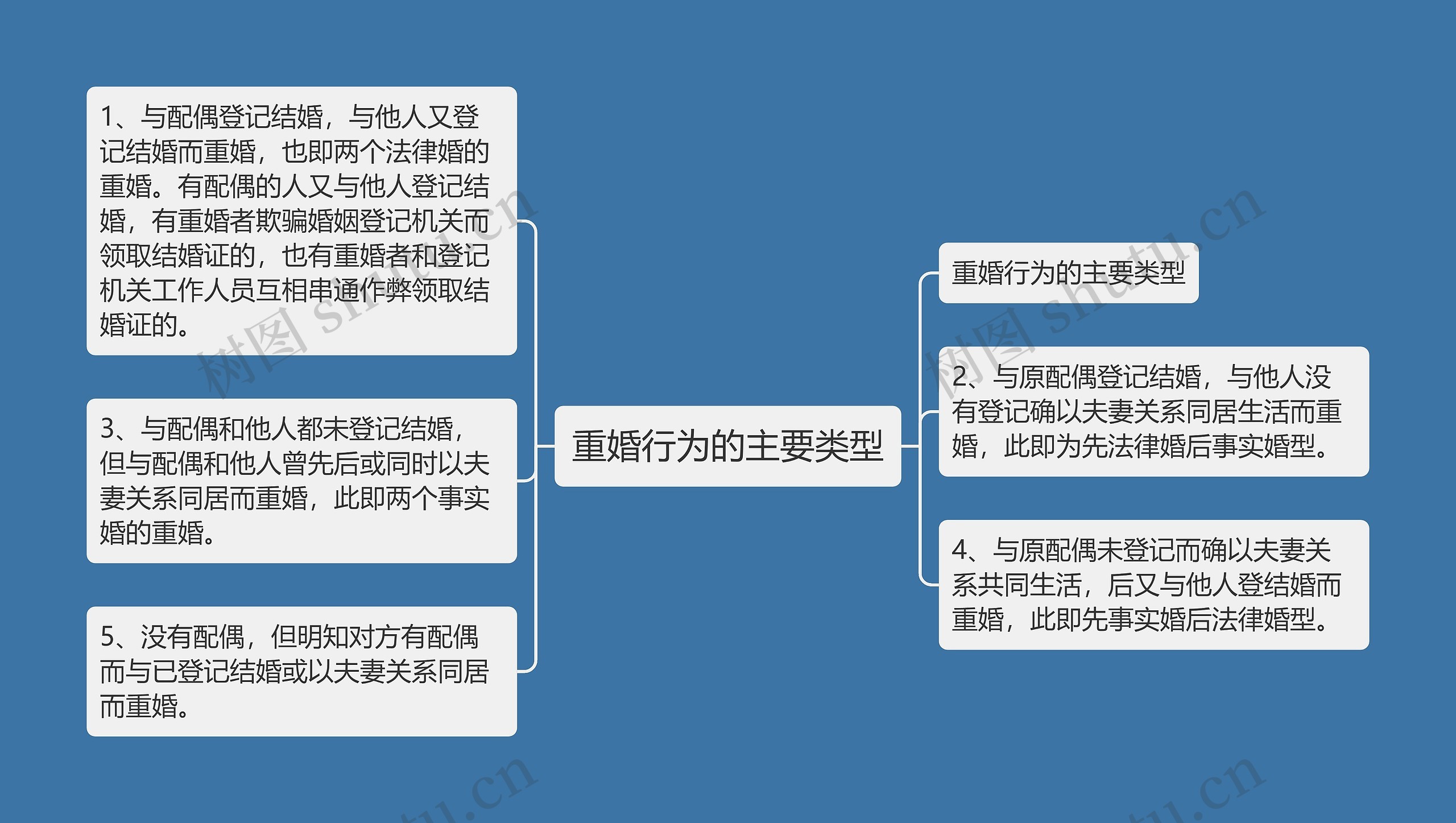 重婚行为的主要类型思维导图