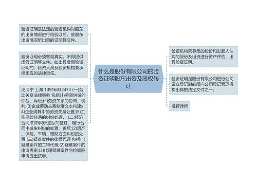 什么是股份有限公司的验资证明股东出资及股权转让