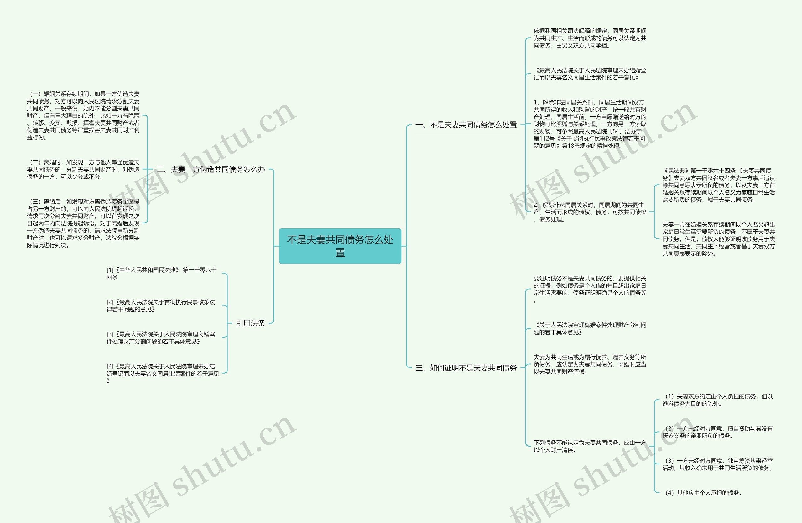 不是夫妻共同债务怎么处置思维导图
