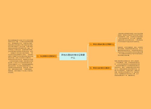 异地办理临时身份证需要什么