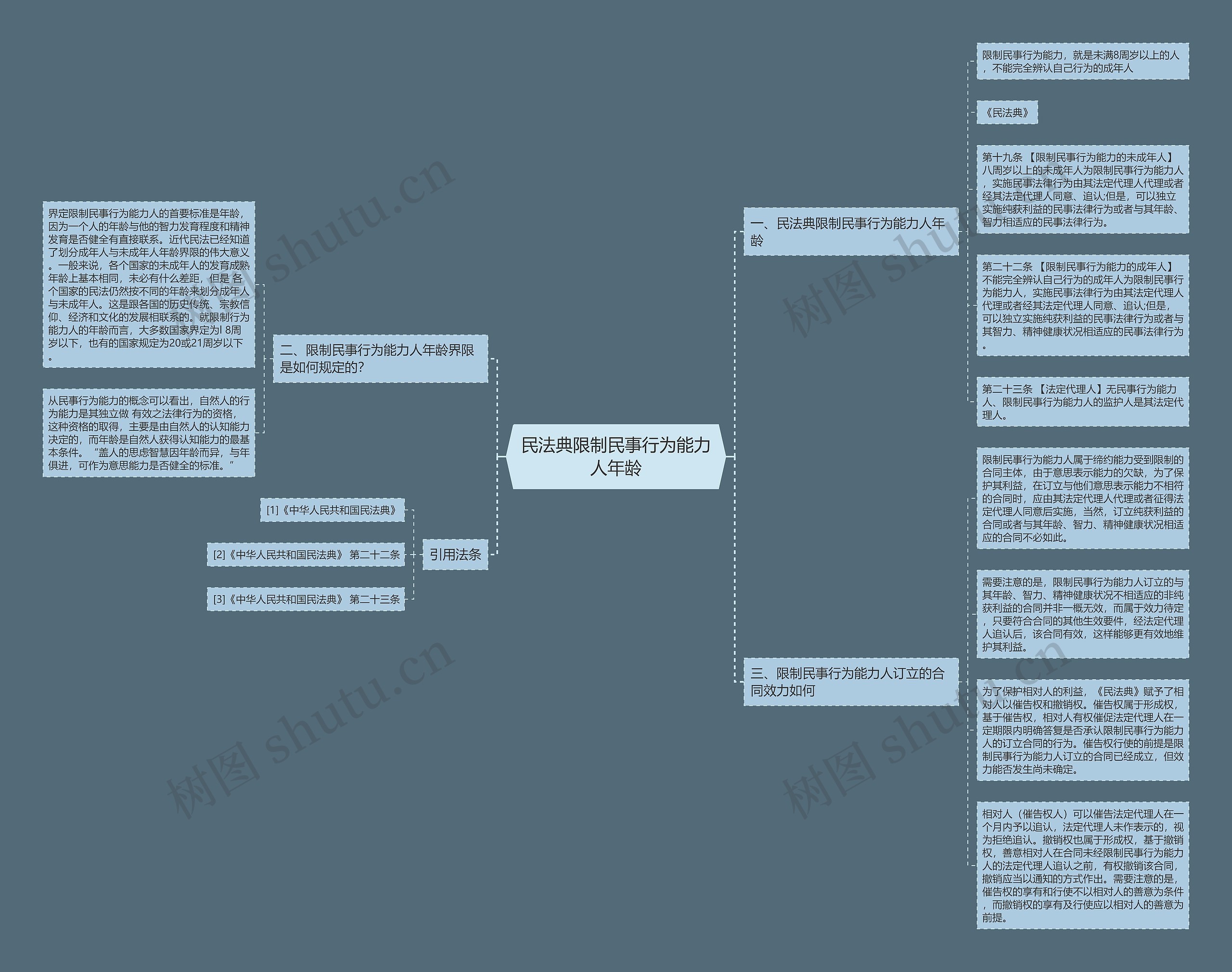 民法典限制民事行为能力人年龄思维导图