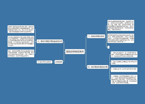 医院封存病历条件