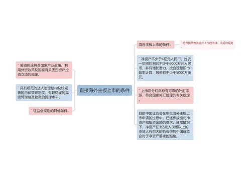 直接海外主板上市的条件