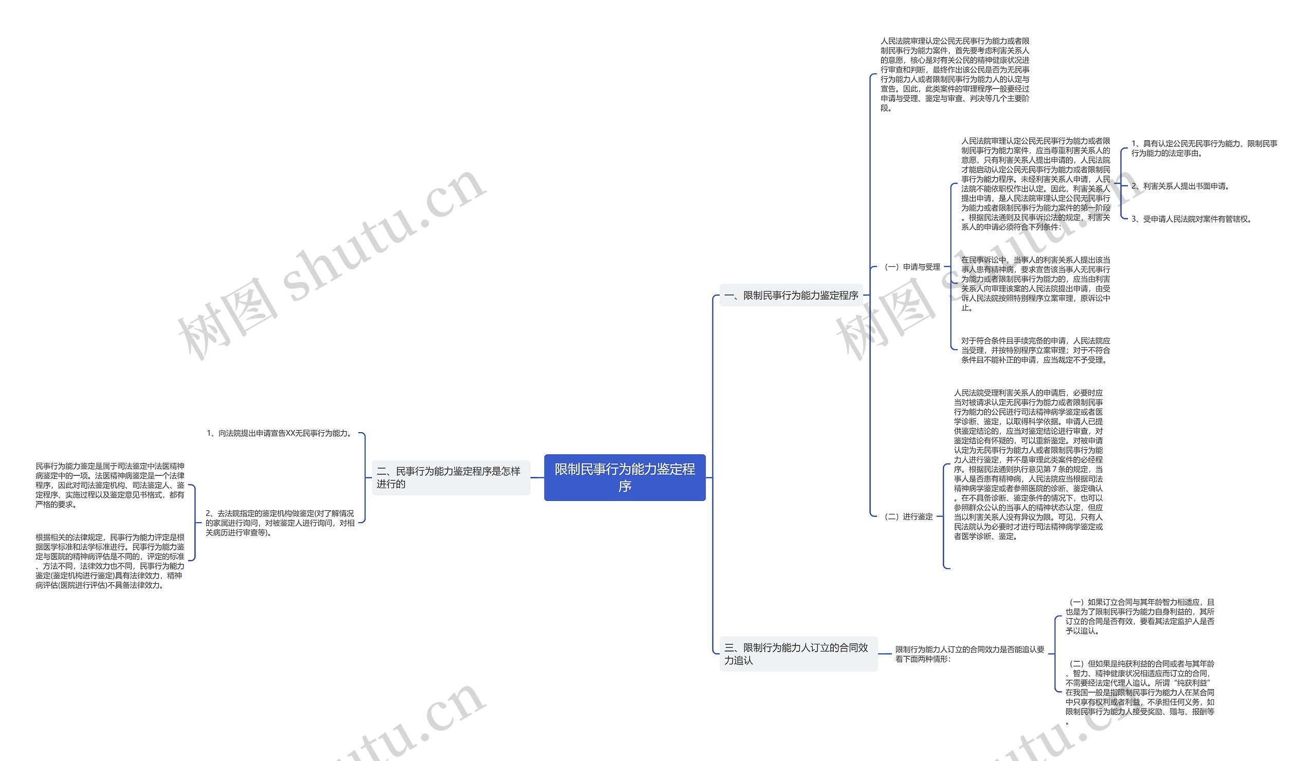 限制民事行为能力鉴定程序思维导图