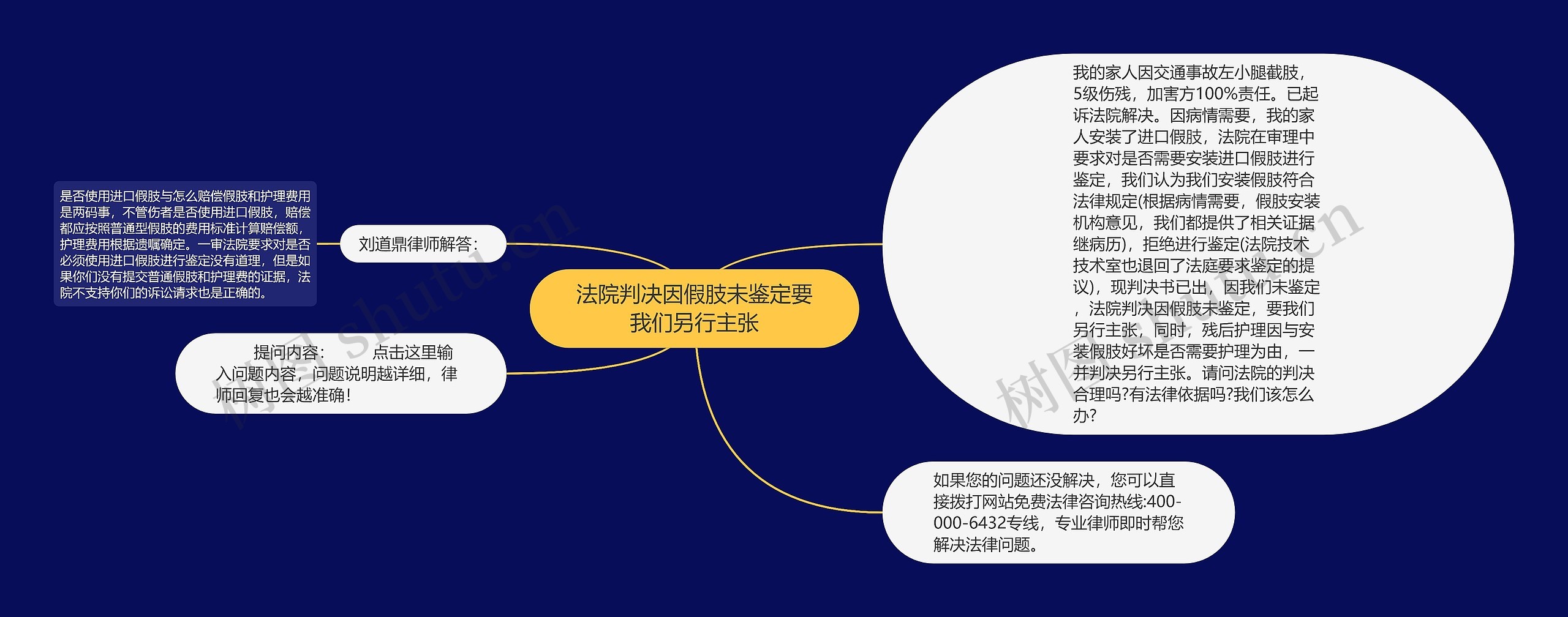 法院判决因假肢未鉴定要我们另行主张思维导图