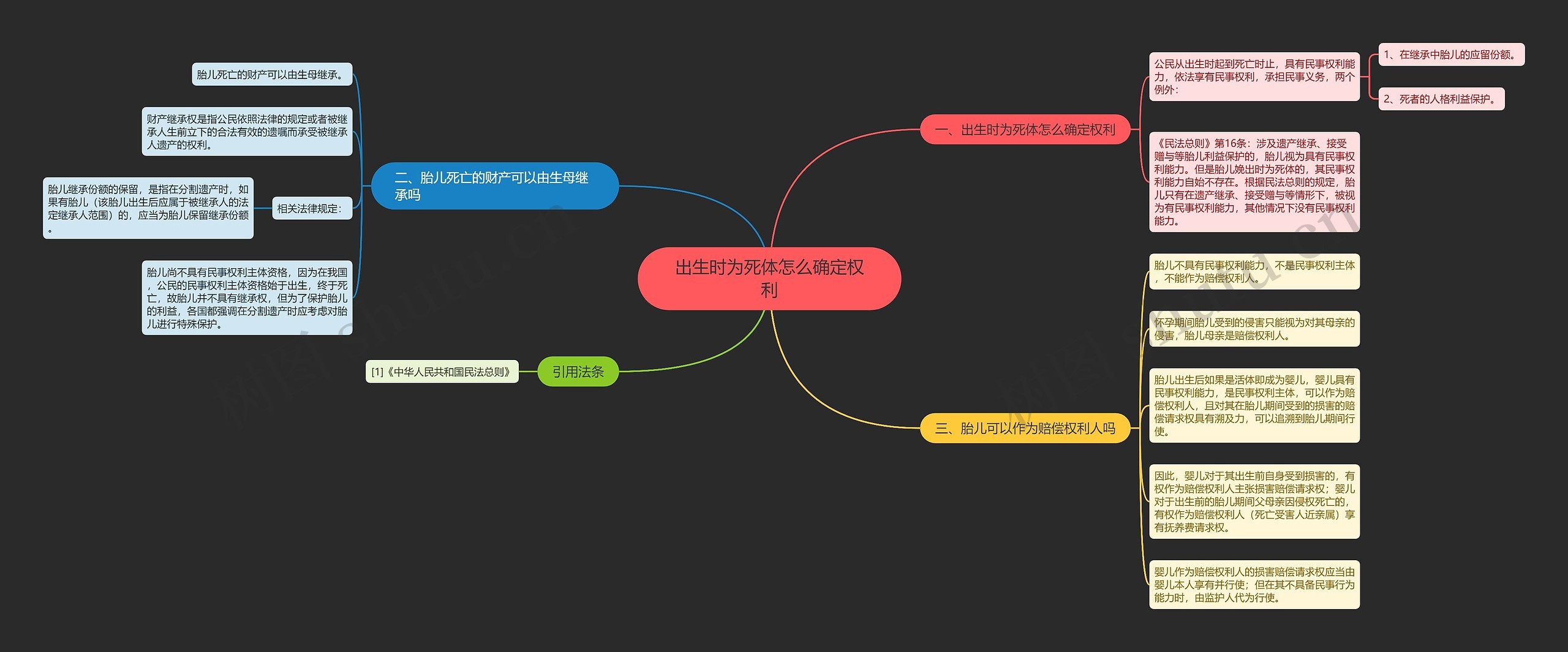 出生时为死体怎么确定权利思维导图
