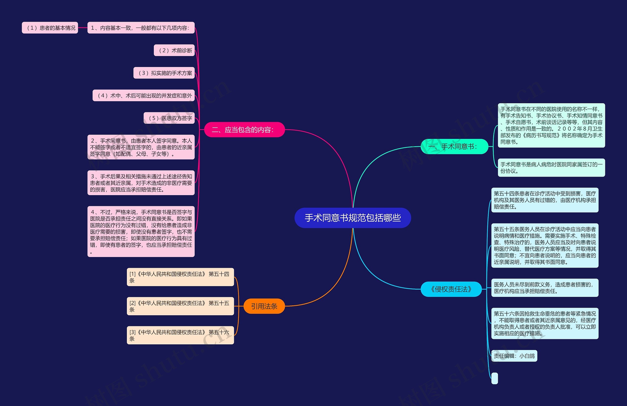 手术同意书规范包括哪些思维导图