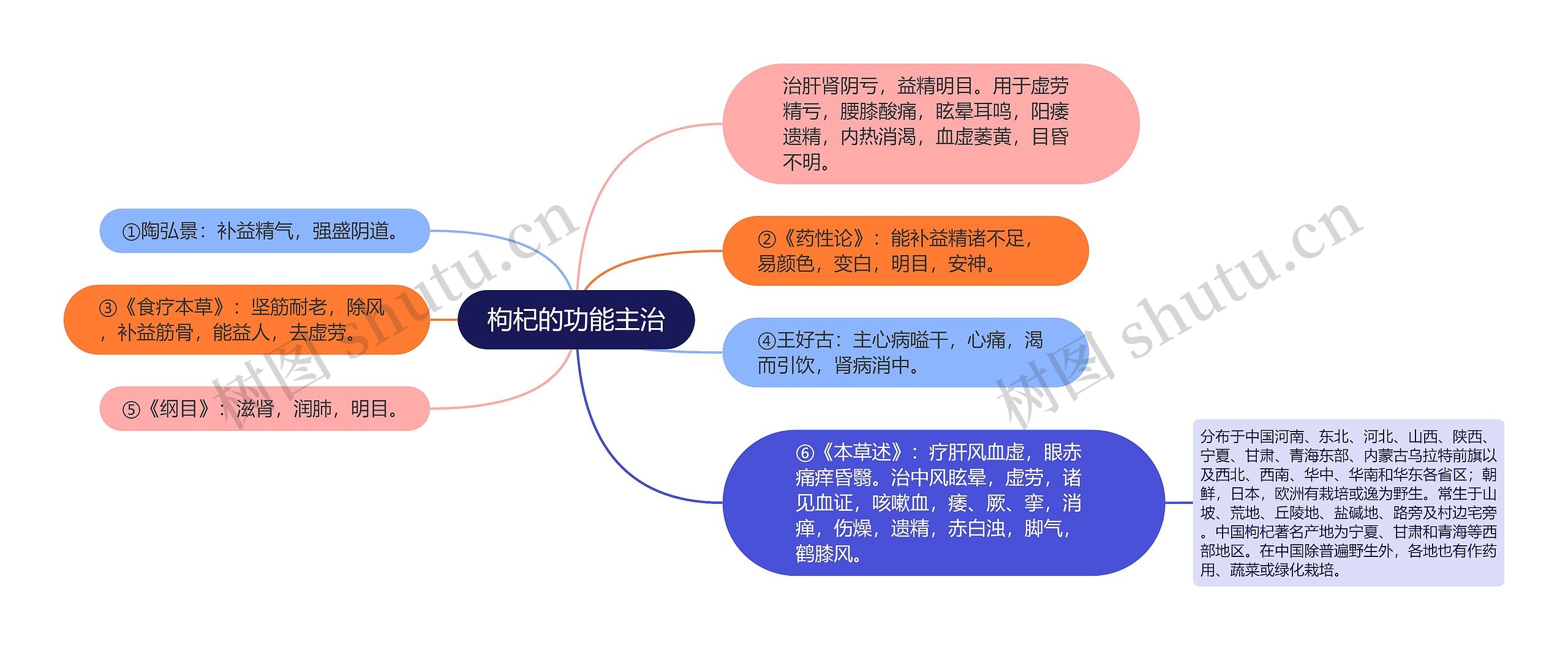 枸杞的功能主治思维导图