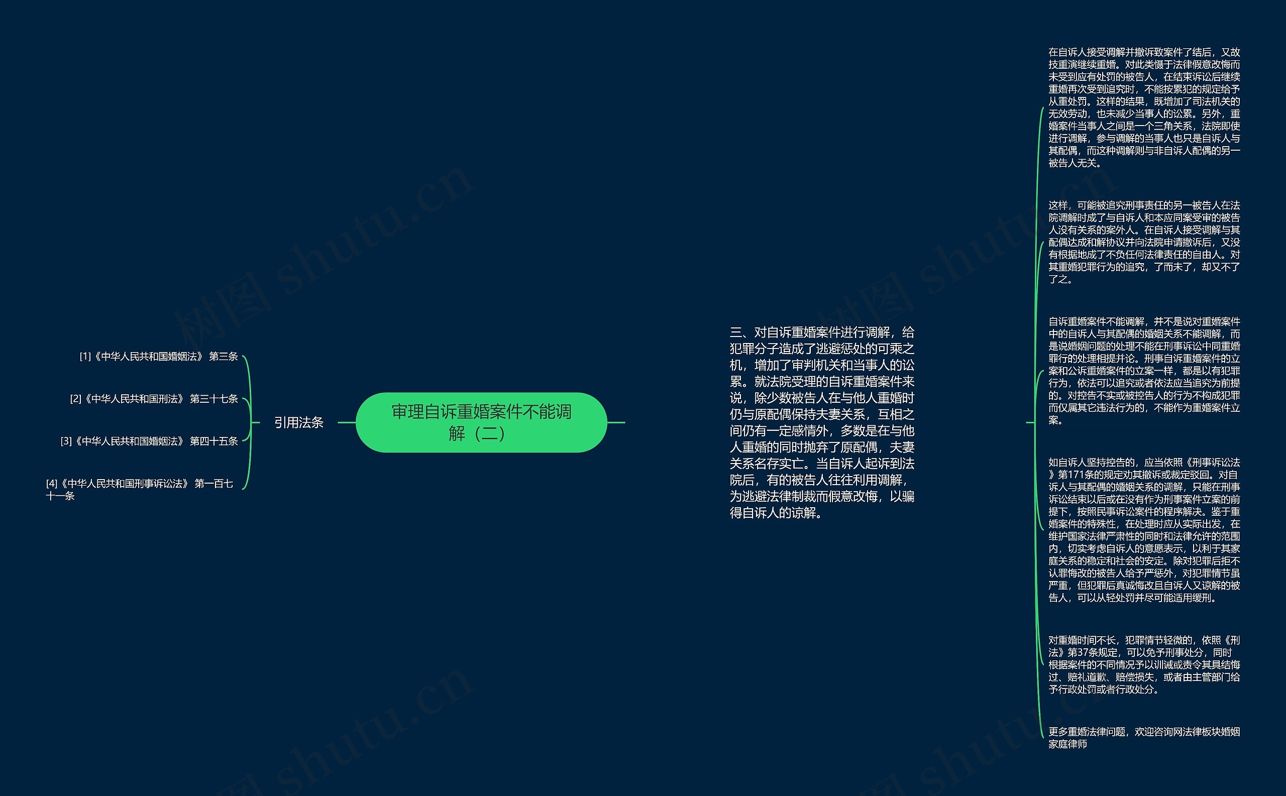 审理自诉重婚案件不能调解（二）思维导图