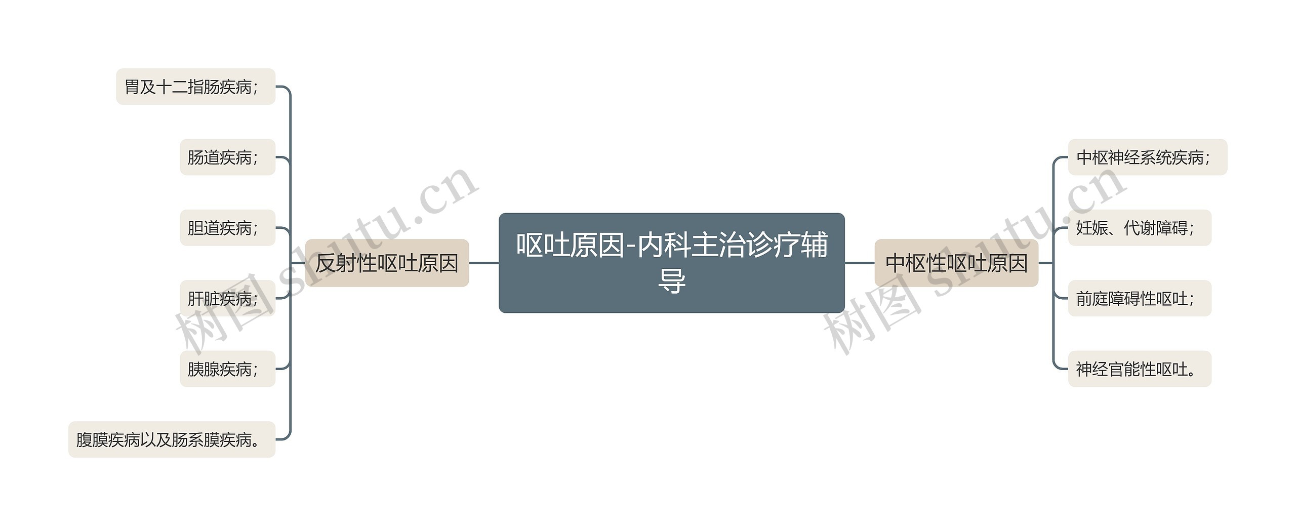呕吐原因-内科主治诊疗辅导思维导图
